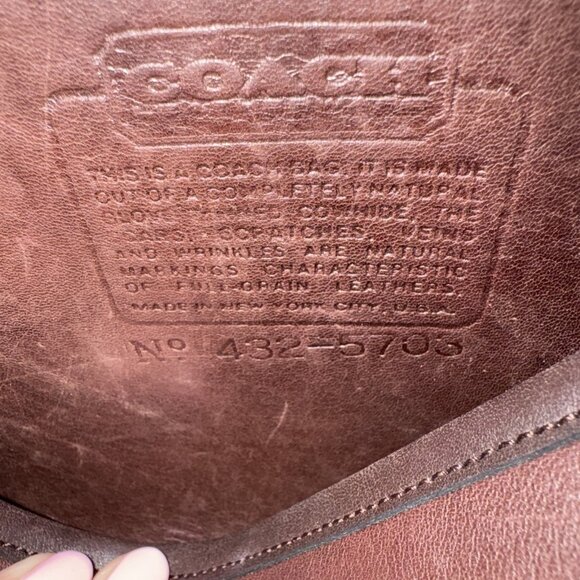 Vintage Coach 1980s NYC Mahogany Classic Pouch Shoulder Bag Purse 9.5x9x4” VGUC* - Picture 9 of 10